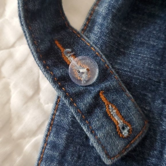 True Vintage Y2K Retro High Rise Overall Denim Shorts - Picture 14 of 15